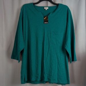 Avenue Teal Short‎ Sleeve Top